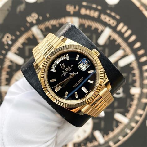 rolex presidential day date black dial|Rolex Day-Date 40 228238.